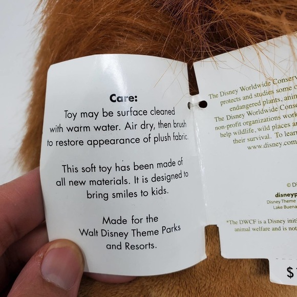 Disney Worldwide Conservation Fund Lion Plush Stuffed Toy With Original Tag - Picture 7 of 11
